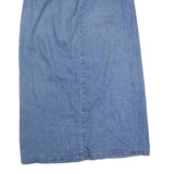 EDDIE BAUER Womens Blue Denim Straight Midi Cotton Blend Skirt M Button Front