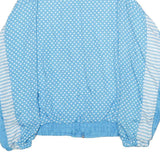 BLAIR BOUTIQUE Womens Blue & White Polka Dot Zip Jacket M Nylon Lightweight
