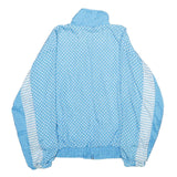 BLAIR BOUTIQUE Womens Blue & White Polka Dot Zip Jacket M Nylon Lightweight