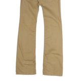 PINKO Womens Cotton Beige Regular Flared Trousers W28 L34 Stylish Zip Closure