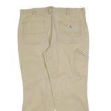CARHARTT Mens Cotton Blend Beige Relaxed Straight Trousers W38 L30 Workwear Zip