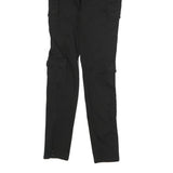 GUESS JEANS Mens Black Cotton Slim Skinny Trousers W25 L26 Cargo Pocket Zip