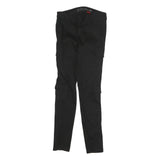 GUESS JEANS Mens Black Cotton Slim Skinny Trousers W25 L26 Cargo Pocket Zip
