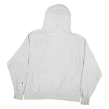 CHAMPION Mens Grey Hoodie L Cotton Blend Pullover Casual Hooded Sweatshirt