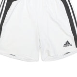 ADIDAS Mens White & Black Sports Casual Shorts M W26 Polyester Blend