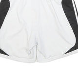 ADIDAS Mens White & Black Sports Casual Shorts M W26 Polyester Blend