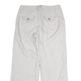 INC Womens Linen Relaxed Wide-Leg Trousers White W30 L29 Casual Summer Style