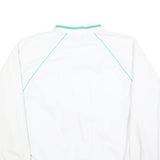 Mens White Green Trim Plain Jacket L Polyester Blend Zip Track Lightweight