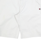 CHAMPION Mens Casual White Button Closure Cotton Blend Shorts XL W38 Logo
