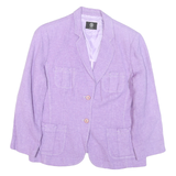 BOGNER Womens Lilac Button Jacket L Polyester Blend Woven Tailored Blazer