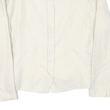EMPORIO ARMANI Womens White Button Jacket M Polyester Blend Plain Clean Design