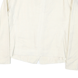 EMPORIO ARMANI Womens White Button Jacket M Polyester Blend Plain Clean Design