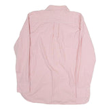 TOMMY HILFIGER Mens Pink & White Check Shirt L Cotton Button Down Collar Long