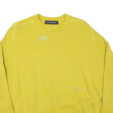 LEE Womens Yellow Cotton Blend Sweatshirt L Crew Neck Casual Pullover