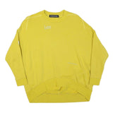 LEE Womens Yellow Cotton Blend Sweatshirt L Crew Neck Casual Pullover