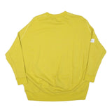 LEE Womens Yellow Cotton Blend Sweatshirt L Crew Neck Casual Pullover