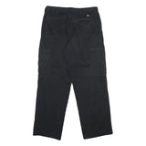 DICKIES Mens Black Cotton Blend Regular Fit Button Closure Trousers W34 L31
