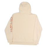 CARHARTT Womens Cream Hoodie 2XL Drawstring Pocket Pullover Logo Print