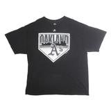 MAJESTIC Mens Black Oakland As T-Shirt 2XL Short Sleeve Crew Neck Cotton Blend