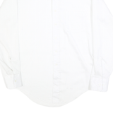 SEARS Mens White Plain Shirt M Classic Long Sleeve Button Collar Cotton Blend