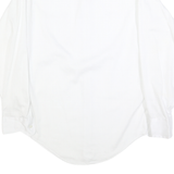 SEARS Mens White Plain Shirt M Classic Long Sleeve Button Collar Cotton Blend