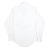 SEARS Mens White Plain Shirt M Classic Long Sleeve Button Collar Cotton Blend