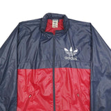 ADIDAS Vintage Mens Navy & Red Nylon Zip Jacket S Plain Lightweight Sportswear
