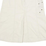 INFLUENCE Womens Cream Cotton Blend A-Line Knee Length Woven Skirt L Embroidery
