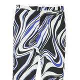 UEL CAMILO Womens Polyester Blend Black & White & Blue Regular Fit Straight