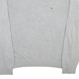 TOMMY HILFIGER Mens Grey Pullover Cotton Plain Knit Crew Neck Jumper XL Relaxed