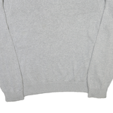TOMMY HILFIGER Mens Grey Pullover Cotton Plain Knit Crew Neck Jumper XL Relaxed