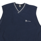 NIKE Mens Blue Cotton Blend V-Neck M Sleeveless Casual Pullover Sweatshirt