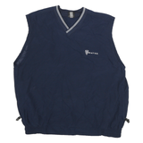 NIKE Mens Blue Cotton Blend V-Neck M Sleeveless Casual Pullover Sweatshirt