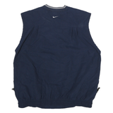 NIKE Mens Blue Cotton Blend V-Neck M Sleeveless Casual Pullover Sweatshirt