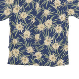 COOKE STREET Mens Blue Floral Cotton Blend Hawaiian Shirt M Short Sleeve Button