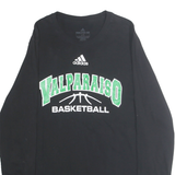ADIDAS Mens Black & Green Valparaiso Basketball Long Sleeve Crew Neck T-Shirt L