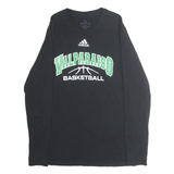 ADIDAS Mens Black & Green Valparaiso Basketball Long Sleeve Crew Neck T-Shirt L
