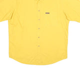 MARLBORO Mens Yellow Cotton Shirt L Short Sleeve Casual Classic
