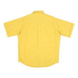 MARLBORO Mens Yellow Cotton Shirt L Short Sleeve Casual Classic