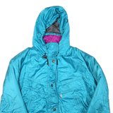 Womens Blue & Purple Hooded Zip Jacket M Polyester Blend Outdoor Casual