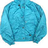 Womens Blue & Purple Hooded Zip Jacket M Polyester Blend Outdoor Casual