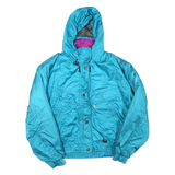 Womens Blue & Purple Hooded Zip Jacket M Polyester Blend Outdoor Casual