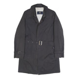 BOGGI Mens Black Classic Cotton Blend Jacket M Button Closure Belted