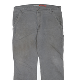 DICKIES Mens Jeans Grey Regular Straight Denim W38 L29 Workwear Casual Zip