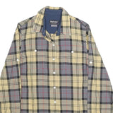 BARBOUR Womens Yellow & Grey Check Shirt UK 8 Long Sleeve Cotton Classic