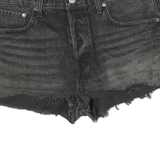 LEVI'S Womens Black Denim Cut-Off Shorts M W32 Distressed Frayed Hem