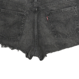 LEVI'S Womens Black Denim Cut-Off Shorts M W32 Distressed Frayed Hem