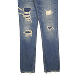 LEVI'S 511 Slim Mens Jeans Blue Slim Skinny Denim Medium W32 L34 Distressed