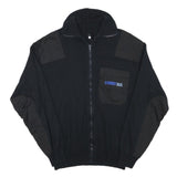 Mens Black Plain Cotton Blend Pullover Zip Up Jumper L Limmat Bus Pocket