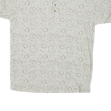 BUGLE BOY Mens Beige Floral Print Short Sleeve Polo Shirt L Polyester Blend